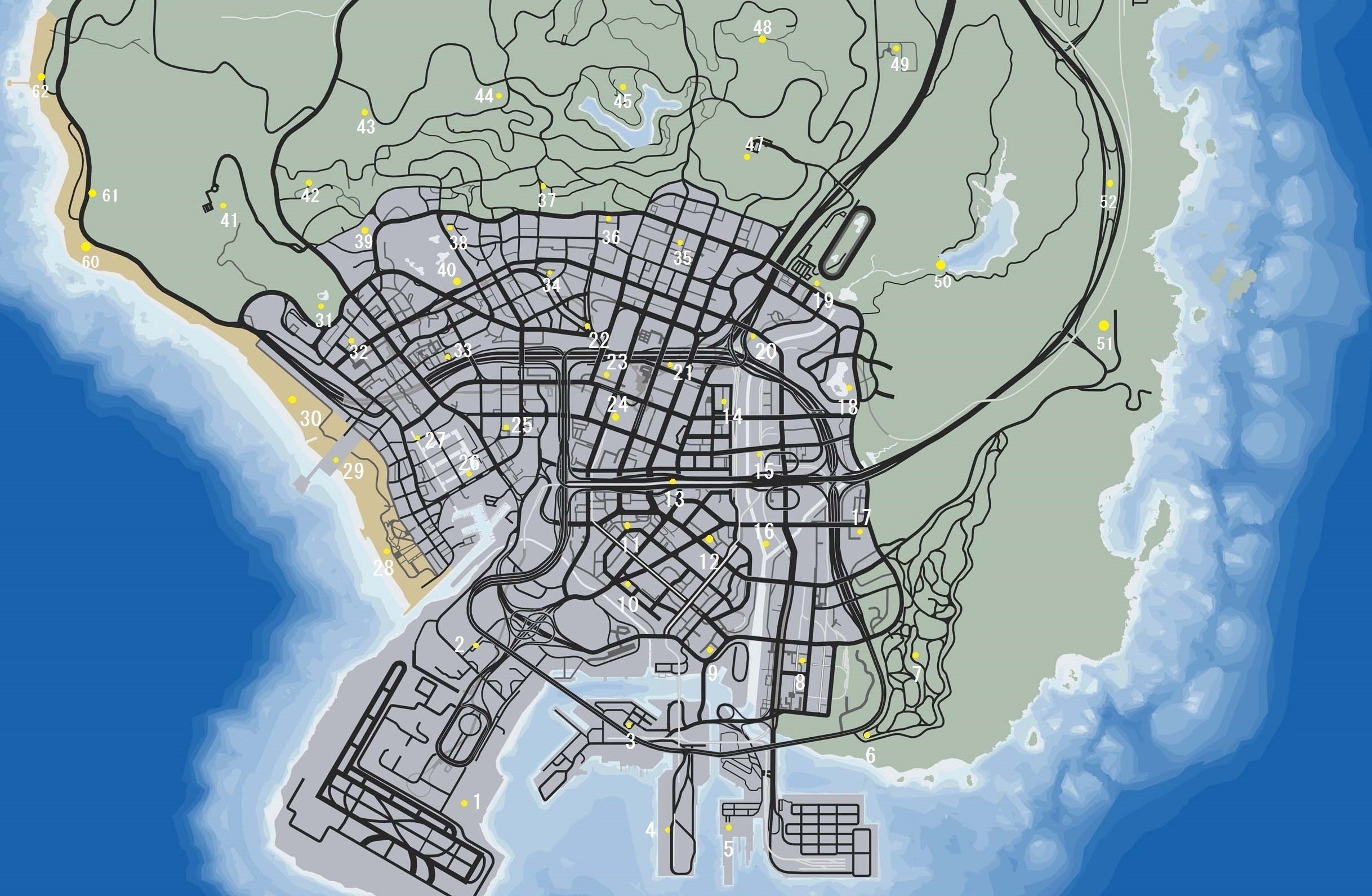 Карта Лос Сантоса ГТА 5